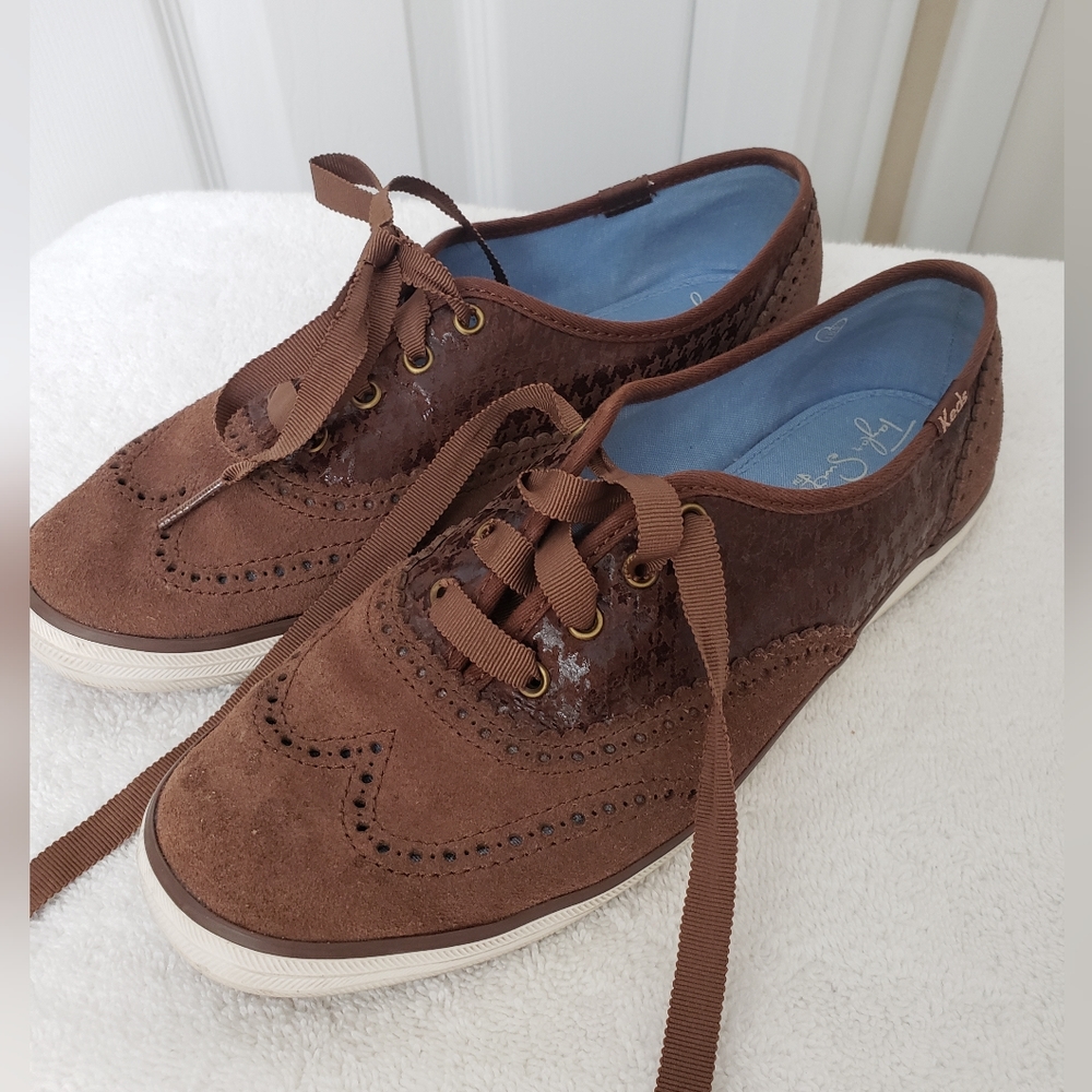 Taylor Swift Keds Champion "Wingtip" Brown Oxford Brogue with Houndstooth